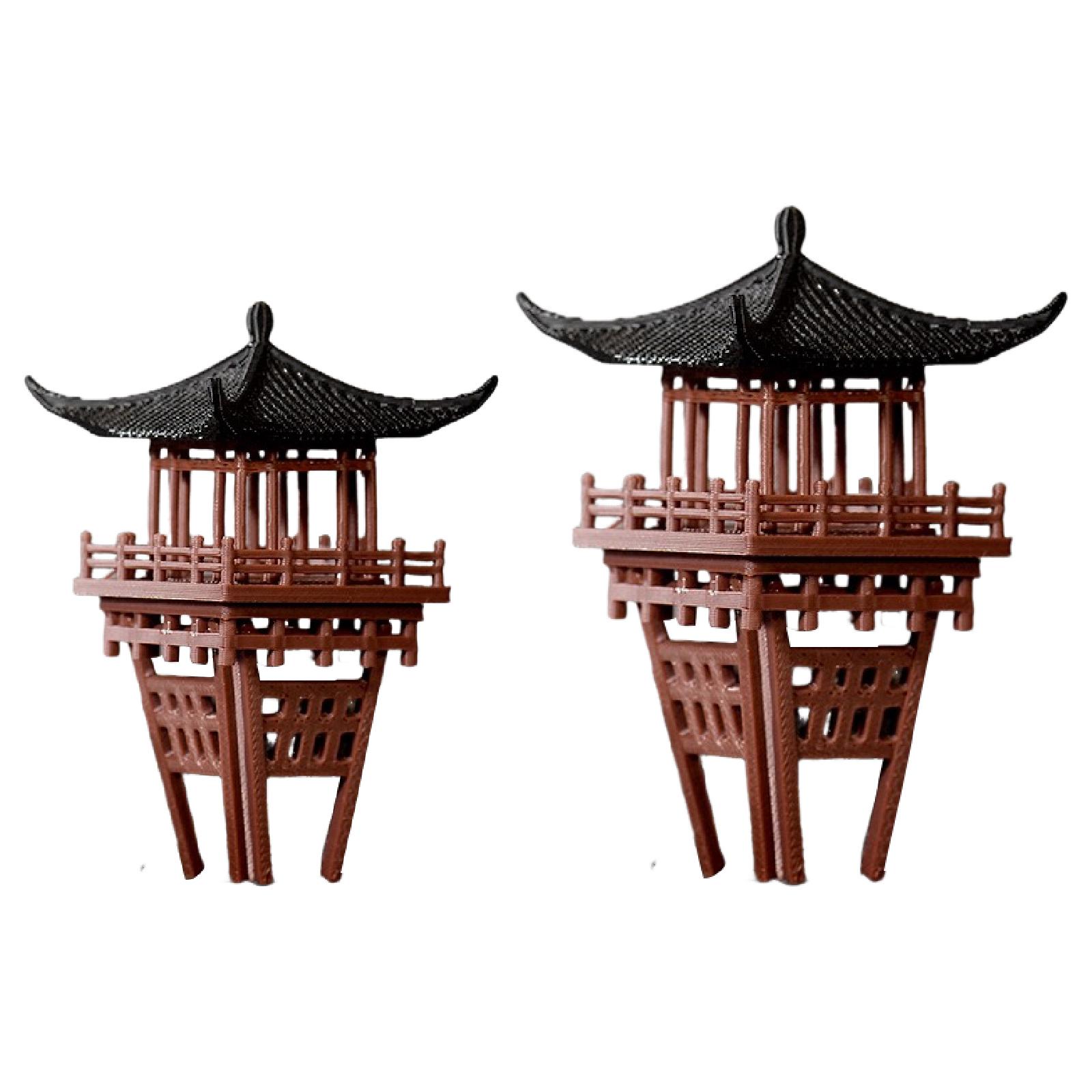 Bonsai Garden Miniature - Miniature Chinese Pavilion Ornament Traditional Plastic