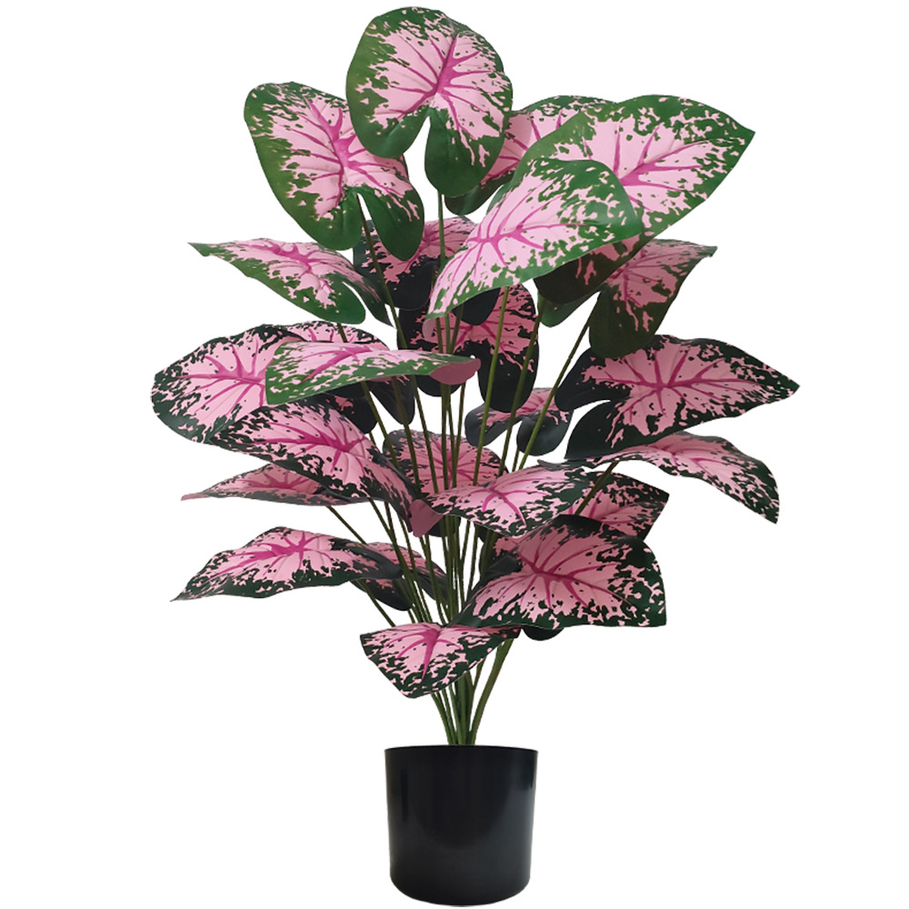 Bonsai Garden Zen - Pink Leaf Potted Plants Fake Artificial