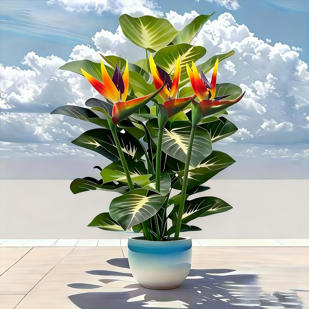 Bonsai Garden Zen - Artificial Bird of Paradise and Pothos
