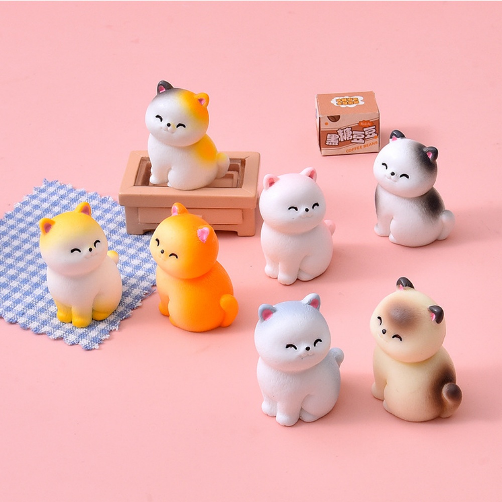 8pc Cute Smile Cat Small Anima - đánh giá và giá Bonsai Garden Miniature