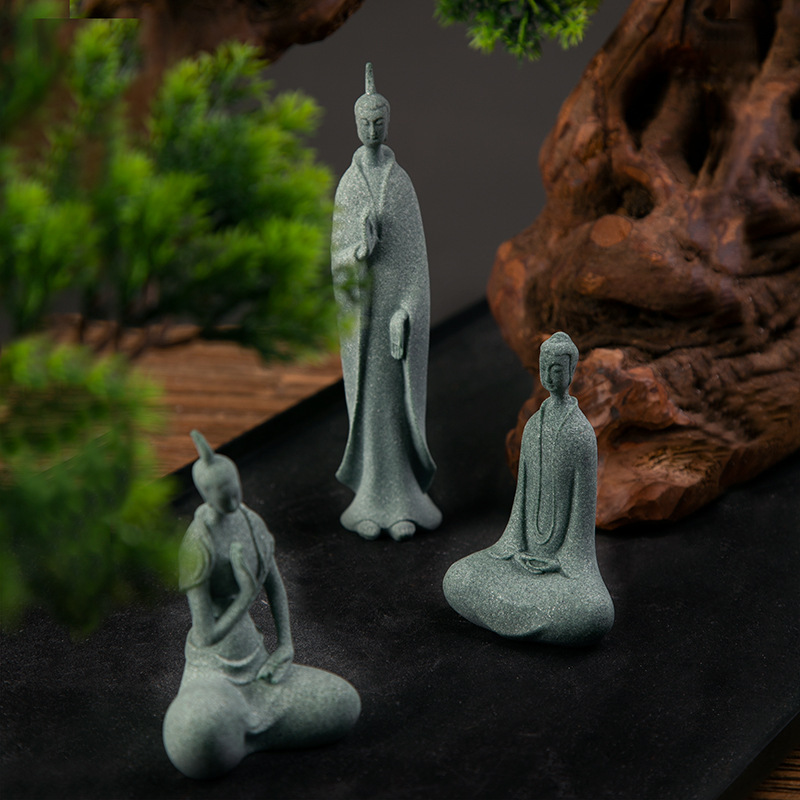 Mini Buddhist Monks Figurines  - đánh giá và giá Bonsai Garden Zen