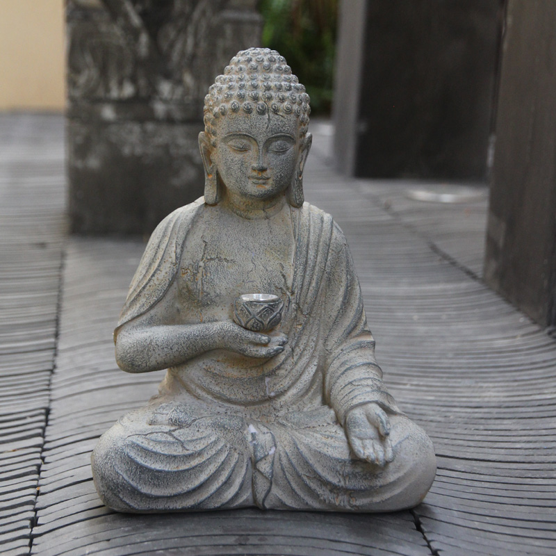 Resin Solar Buddha Statue Scul - đánh giá và giá Bonsai Garden Zen