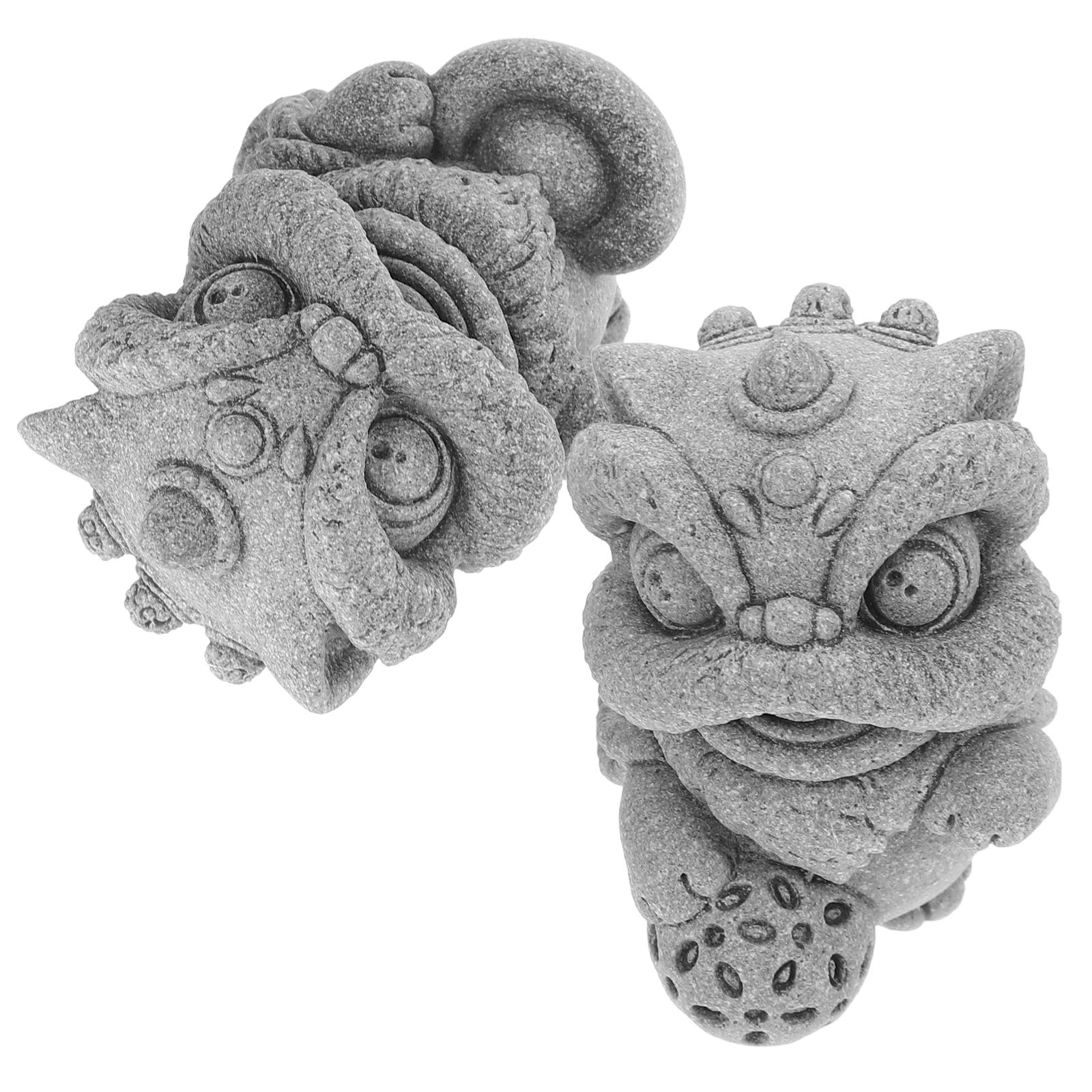 1Pair Small Lion Statue Faux S - đánh giá và giá Bonsai Garden Miniature