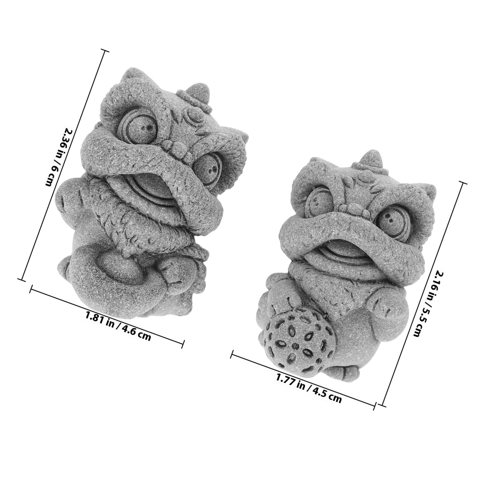 1Pair Small Lion Statue Faux S - đánh giá và giá Bonsai Garden Miniature