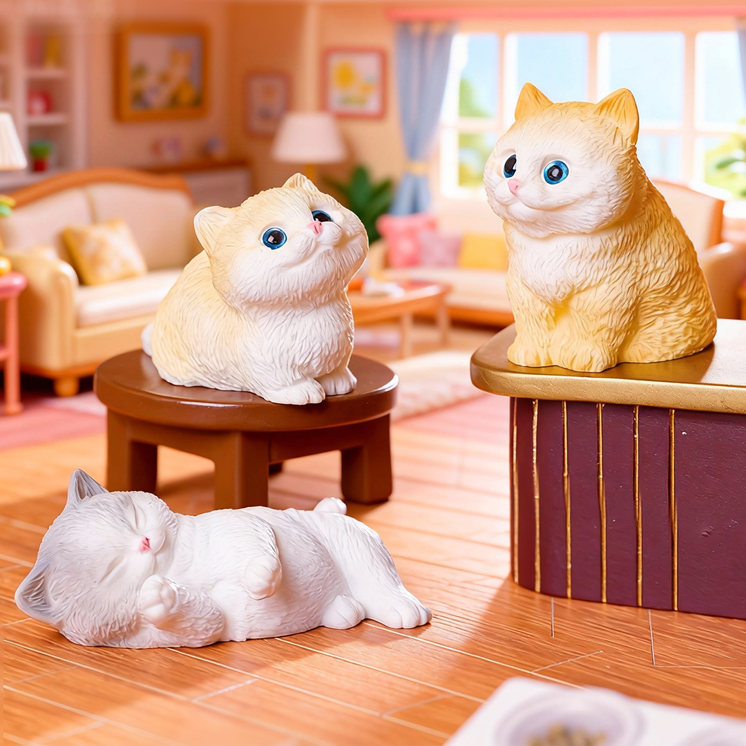 4pc Cute Cat Small Animal Mode - đánh giá và giá Bonsai Garden Miniature