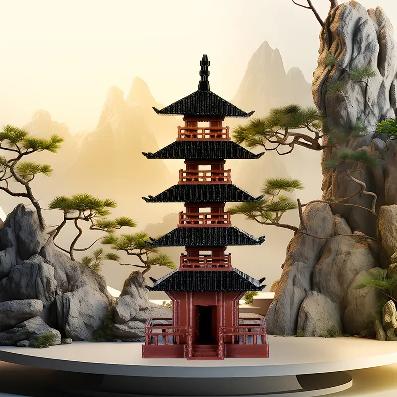 🛒1Pc Mini Pagoda Statue Chines - đánh giá và giá Bonsai Garden Zen