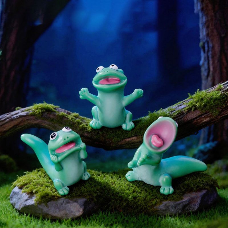 5pc Cartoon Funny Green Lizard - đánh giá và giá Bonsai Garden Miniature
