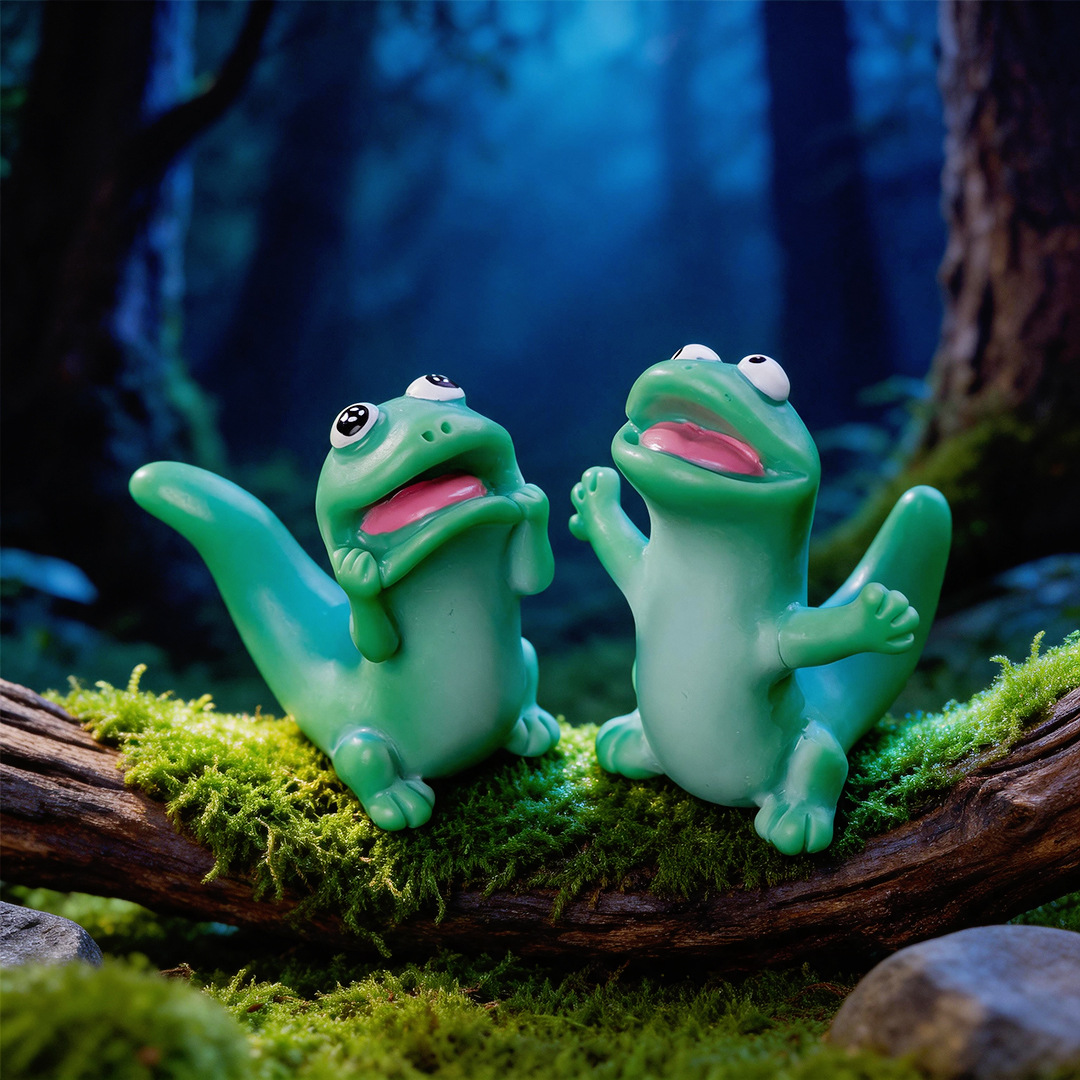 5pc Cartoon Funny Green Lizard - đánh giá và giá Bonsai Garden Miniature